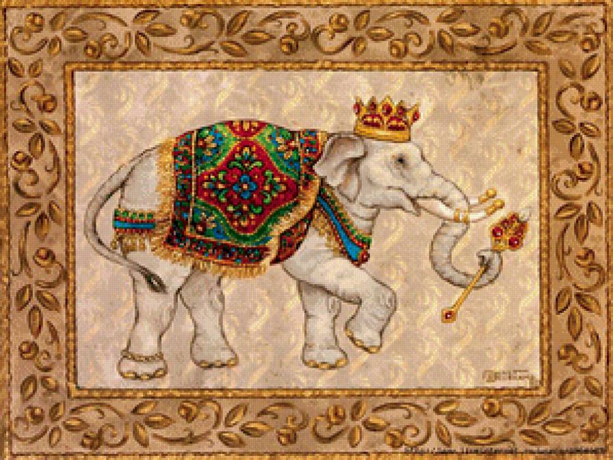 слоник - животные, восток, картина, индия, красота, ковер, слон - предпросмотр