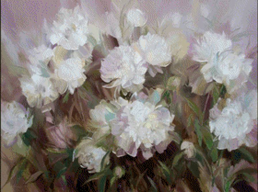 белые пионы - цветы - предпросмотр