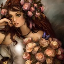 Схема вышивки «принцесса с розами»