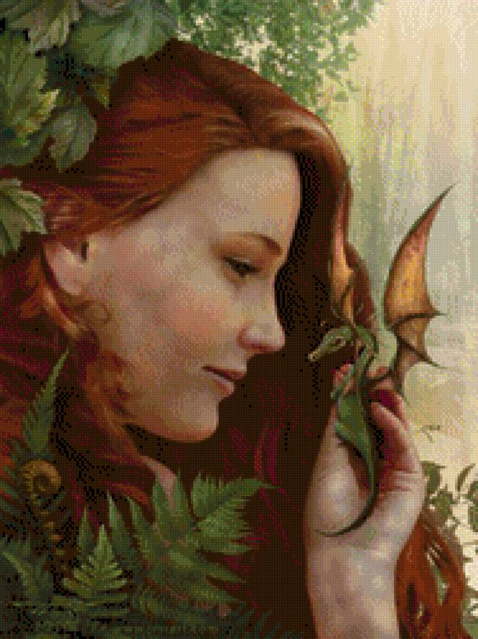 Девушка с драконом - дракон, девушка - предпросмотр