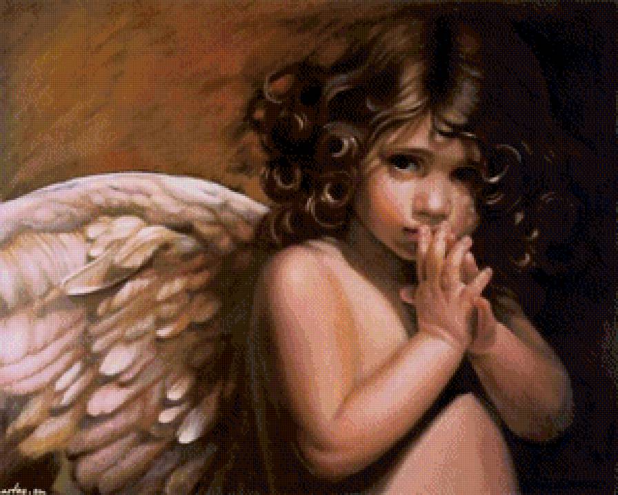 ангелочек - ангел, красота, фентази, картина - предпросмотр