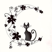Оригинал схемы вышивки «Лунная кошка» (№625393)