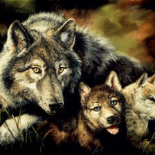 Схема вышивки «Волки»