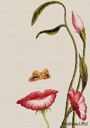 лицо цветы - вышивка бисер - оригинал