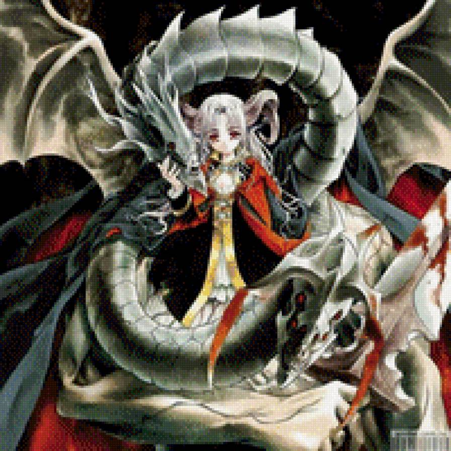 девушка с драконом - аниме, драконы, символы - предпросмотр