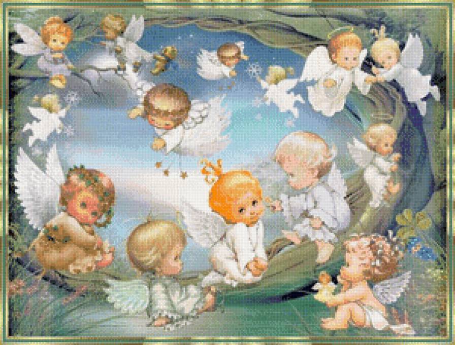 Ангелочки - ангел, крылья, дети - предпросмотр