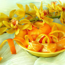 Схема вышивки «цветы и апельсины»