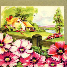 Оригинал схемы вышивки «домики в деревне» (№626539)