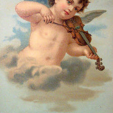 Оригинал схемы вышивки «Ангел и скрипка» (№626561)
