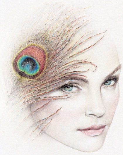 Дама ретро - девушка, портрет, ретро, картина, красота - оригинал