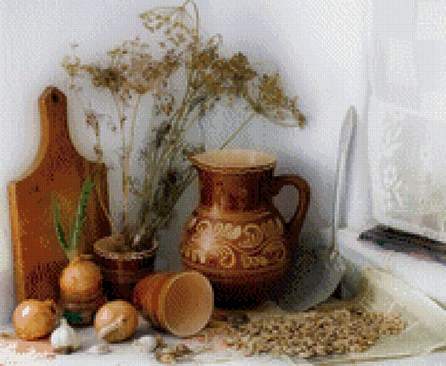 деревенский натюрморт - натюрморт - предпросмотр