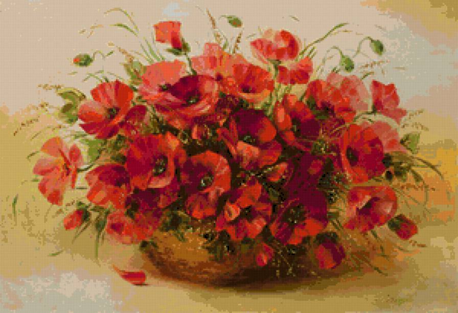 маки в вазе - маки - предпросмотр