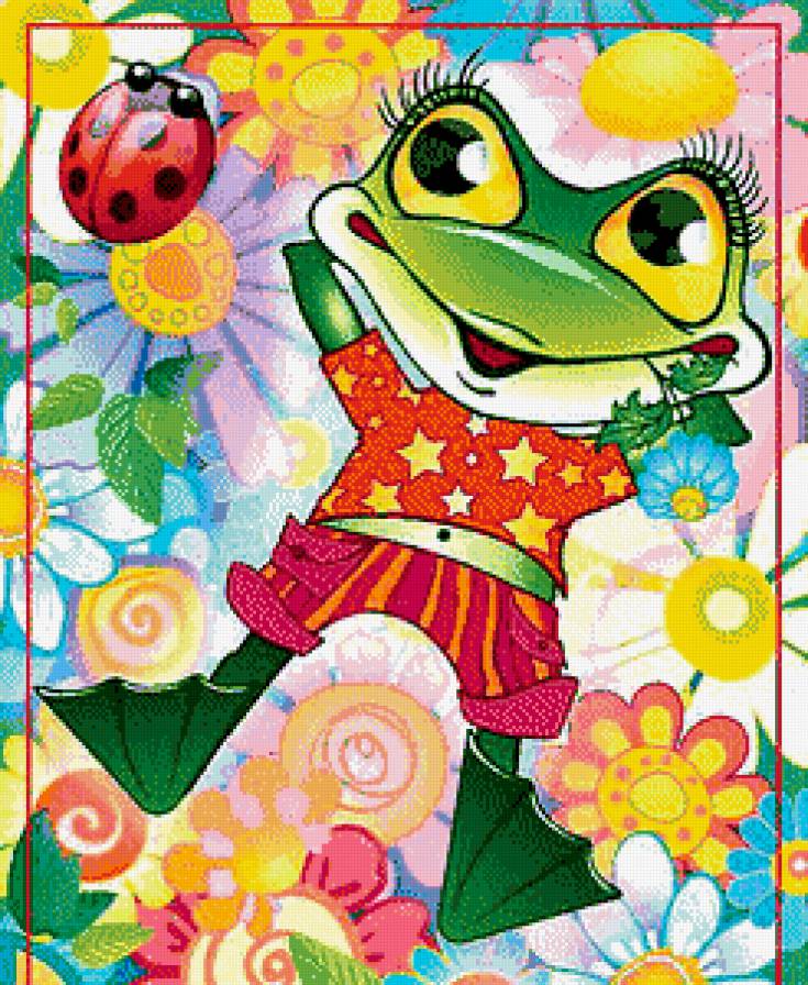 Веселый лягушонок - животные, картинка, лягушки - предпросмотр