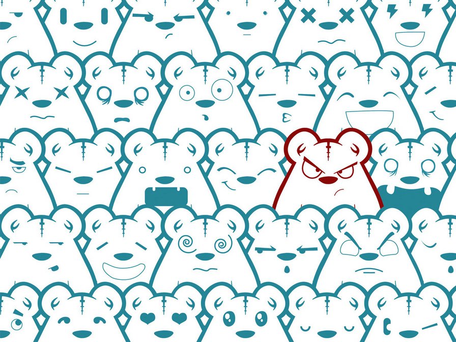 мишки - детям, мишки, медведи, арт, медведь, синий, красный - оригинал