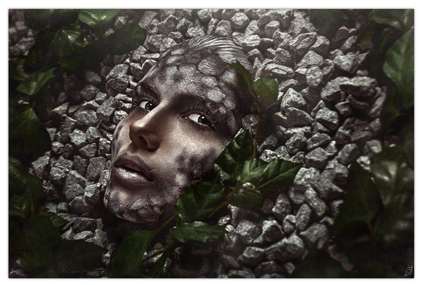 Лицо - камни, лицо - оригинал