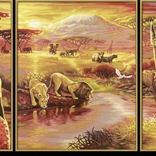 Схема вышивки «триптих Африка»