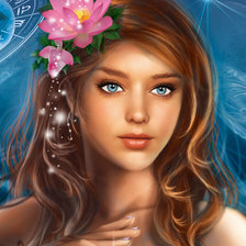 Схема вышивки «голубоглазая красавица»