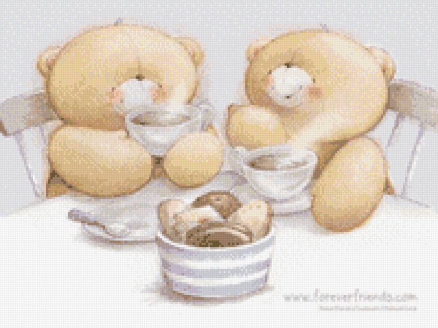 чаепитие - мультики, мишки, детские, чай, гости, дружба - предпросмотр