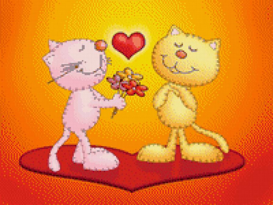 люблю тебя - букет, подарок, коты, любовь - предпросмотр