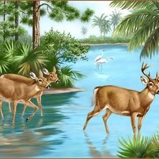 Схема вышивки «Олени»