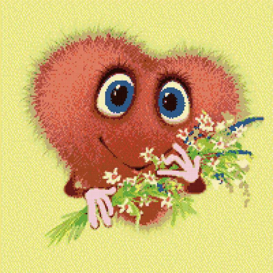 сердце с букетом - цветы, сердце - предпросмотр