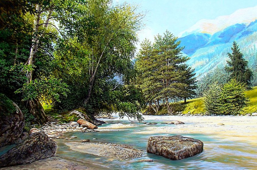 Верховье реки - пейзаж - оригинал