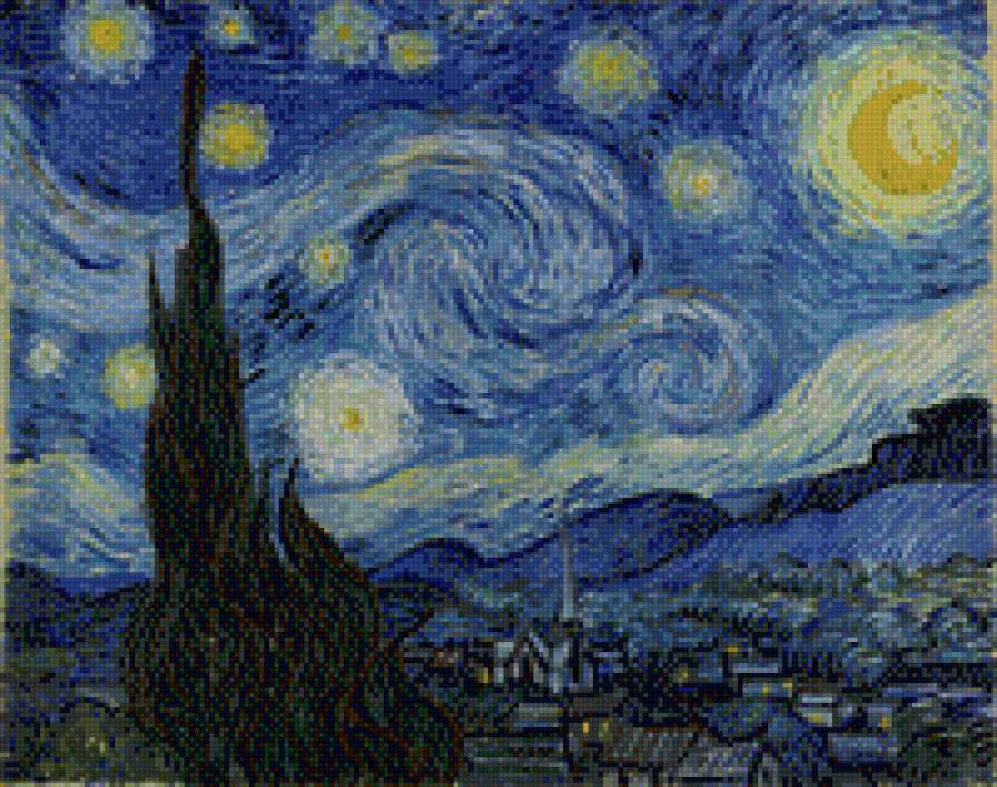 Винсент ван Гог Звёздная ночь - винсент ван гог, звездная ночь - предпросмотр