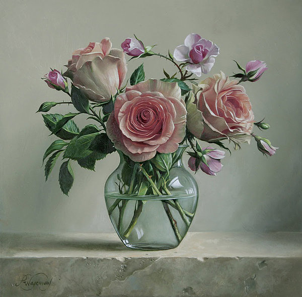 Букет роз - розы, цветы, живопись, букет - оригинал