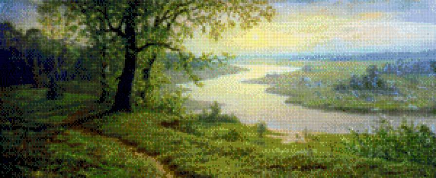 первая часть триптиха "Времена года" - весна - пейзаж, картина - предпросмотр