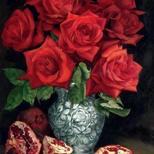 Оригинал схемы вышивки «красные розы» (№629100)