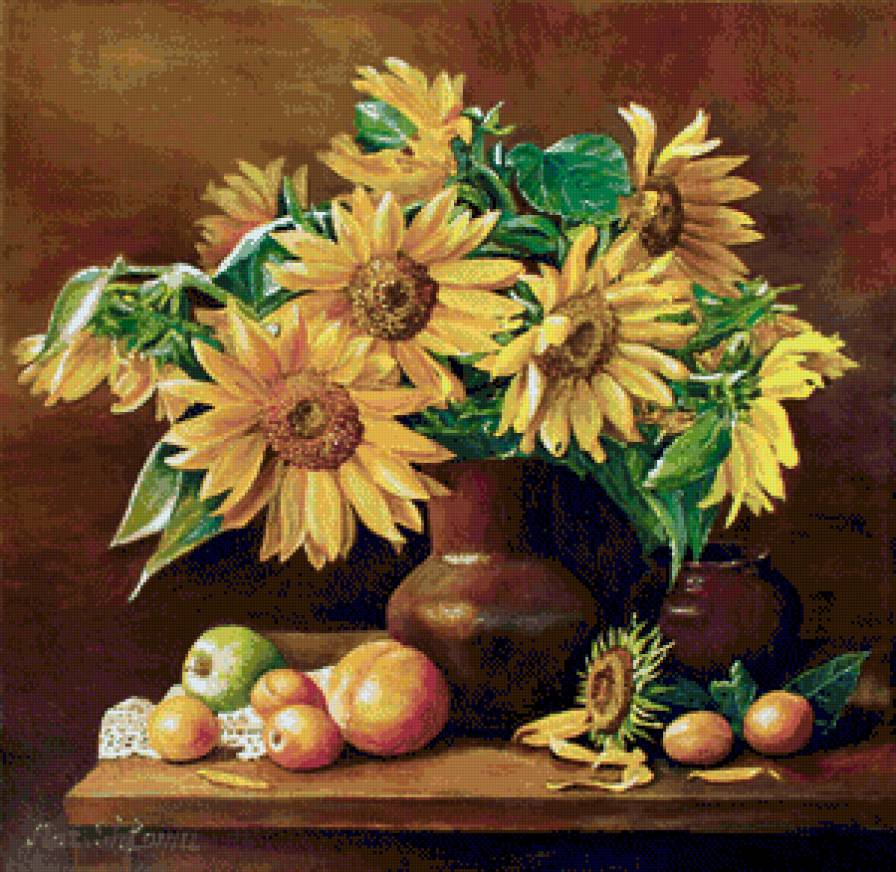 подсолнухи - картина цветы - предпросмотр