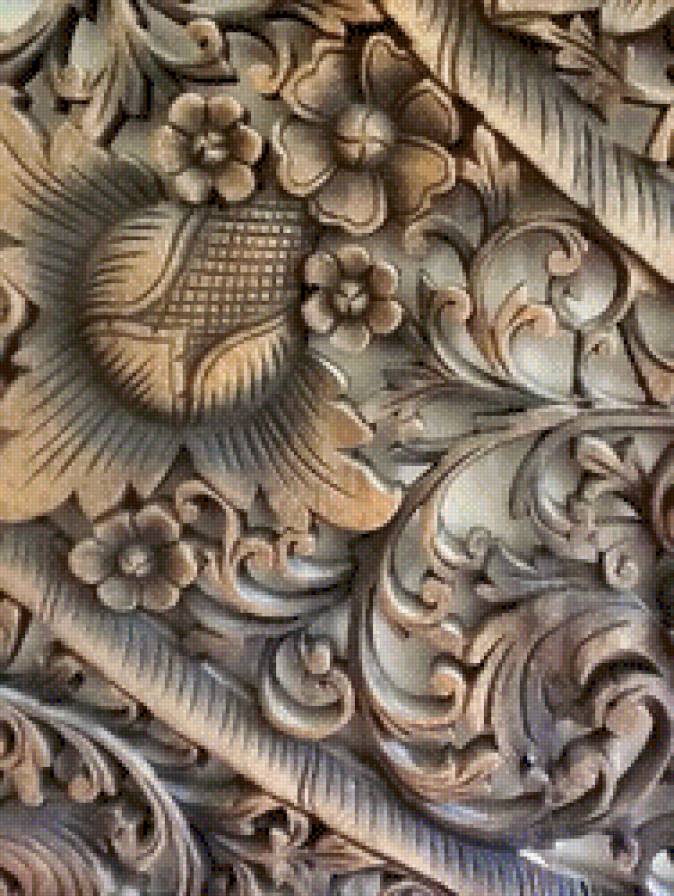 Резьба по дереву - абстракт, резьба, узор, дерево - предпросмотр