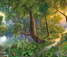 Схема вышивки «лес на закате»