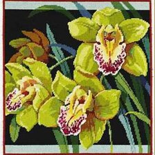 Схема вышивки «зелені орхідеї»