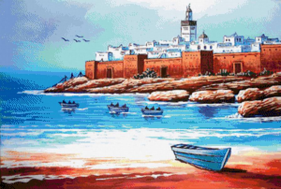 Медина (старыù арабский город) - старыù город, море, пейзаж - предпросмотр