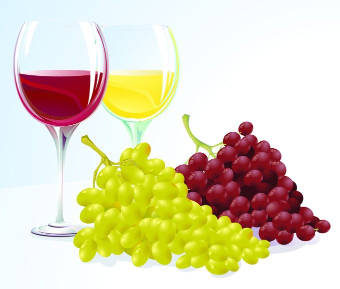 Вино и виноград - на кухню, вино, натюрморт, бокал, виноград - оригинал