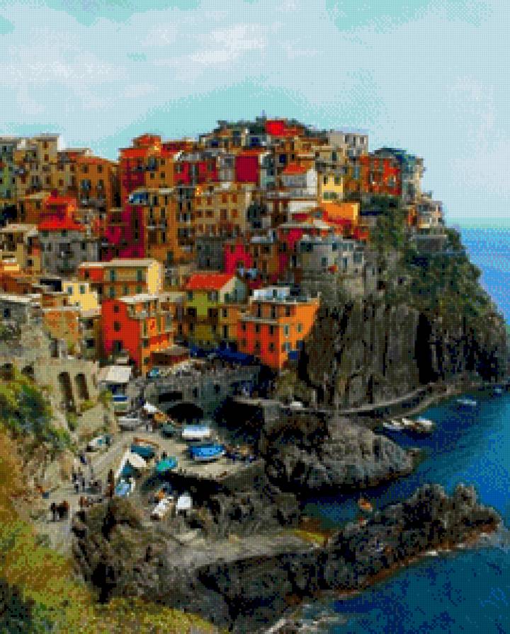 итальянский городок - картина - предпросмотр