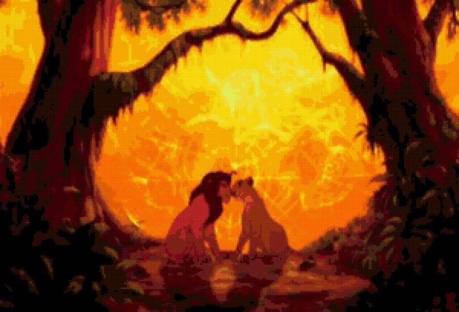 король лев - звери, мультфильмы, кошка, король лев, любовь - предпросмотр