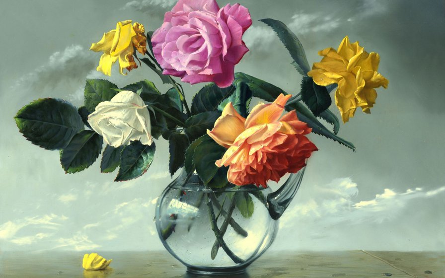 roze - roze, kwiaty - оригинал