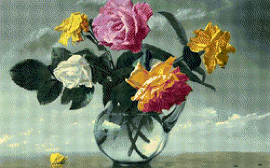 roze - roze, kwiaty - предпросмотр