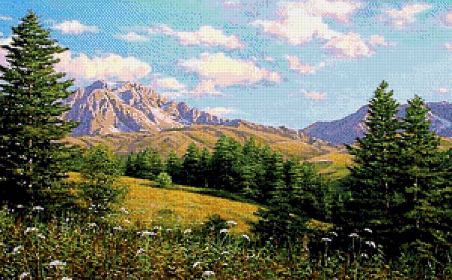 В горах - пейзаж, лес, горы - предпросмотр