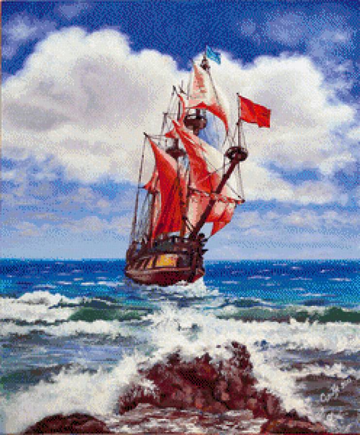 алые паруса - корабль, море - предпросмотр