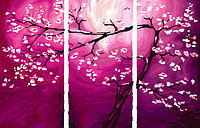 Схема вышивки «триптих сакура»