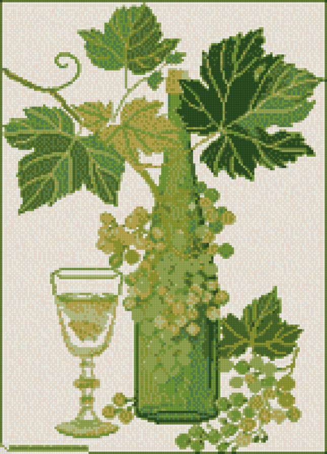 натюрморт - виноград, вино - предпросмотр