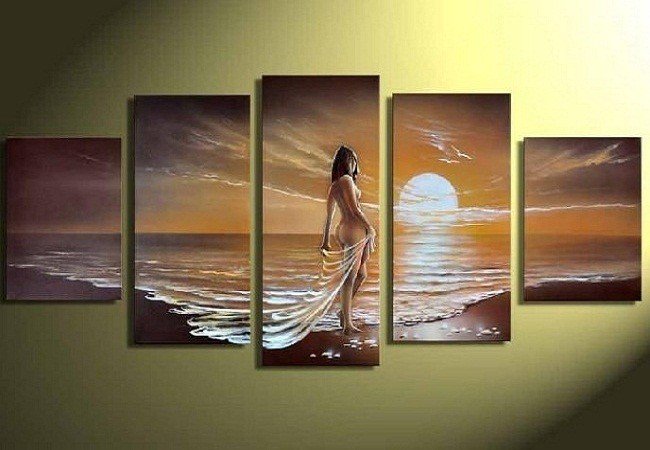 закат на море - картина - оригинал