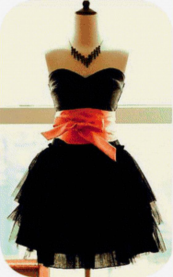 Платье - платье, одежда, черное - предпросмотр