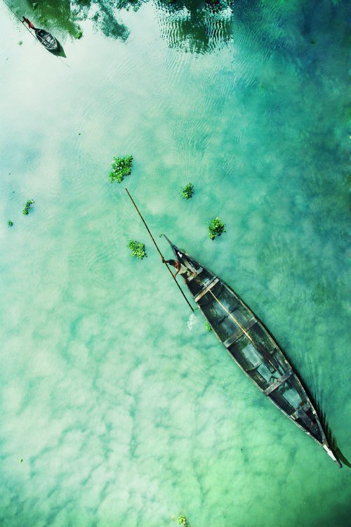 Лодка - лодка, озеро, зеленое, вода - оригинал