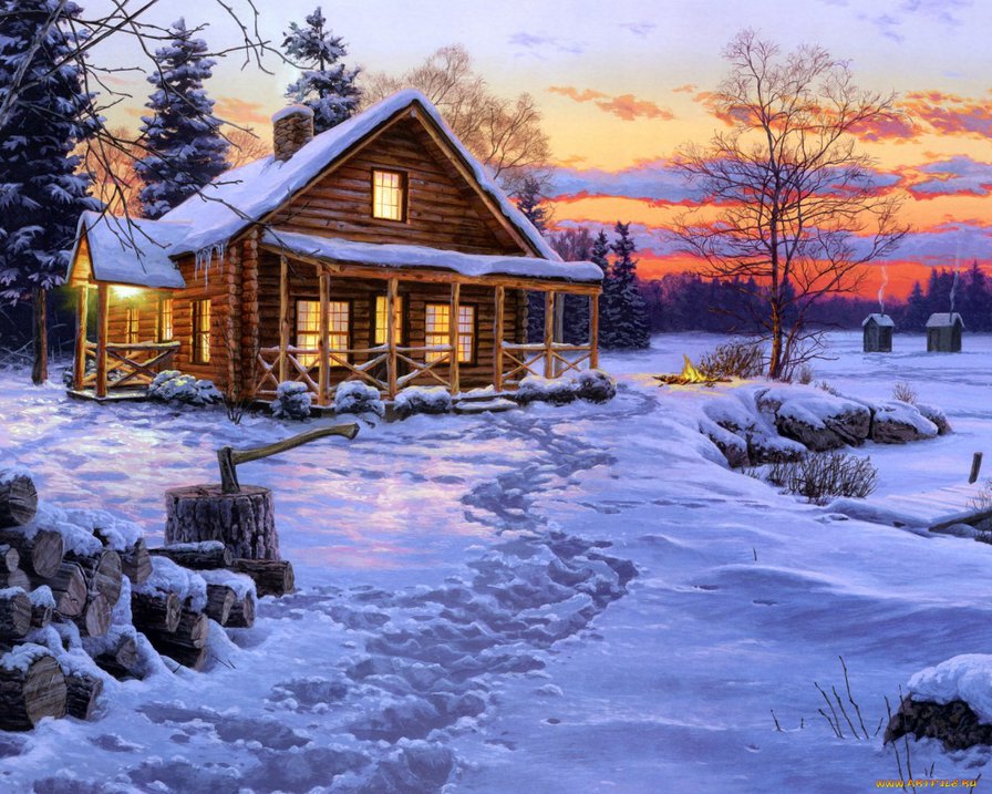 Зимний пейзаж - пейзаж, природа - оригинал