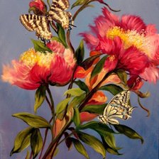 Оригинал схемы вышивки «цветы и бабочки» (№631329)