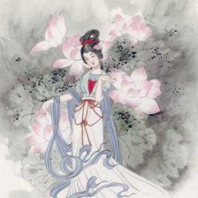 Схема вышивки «гейша в DNS»